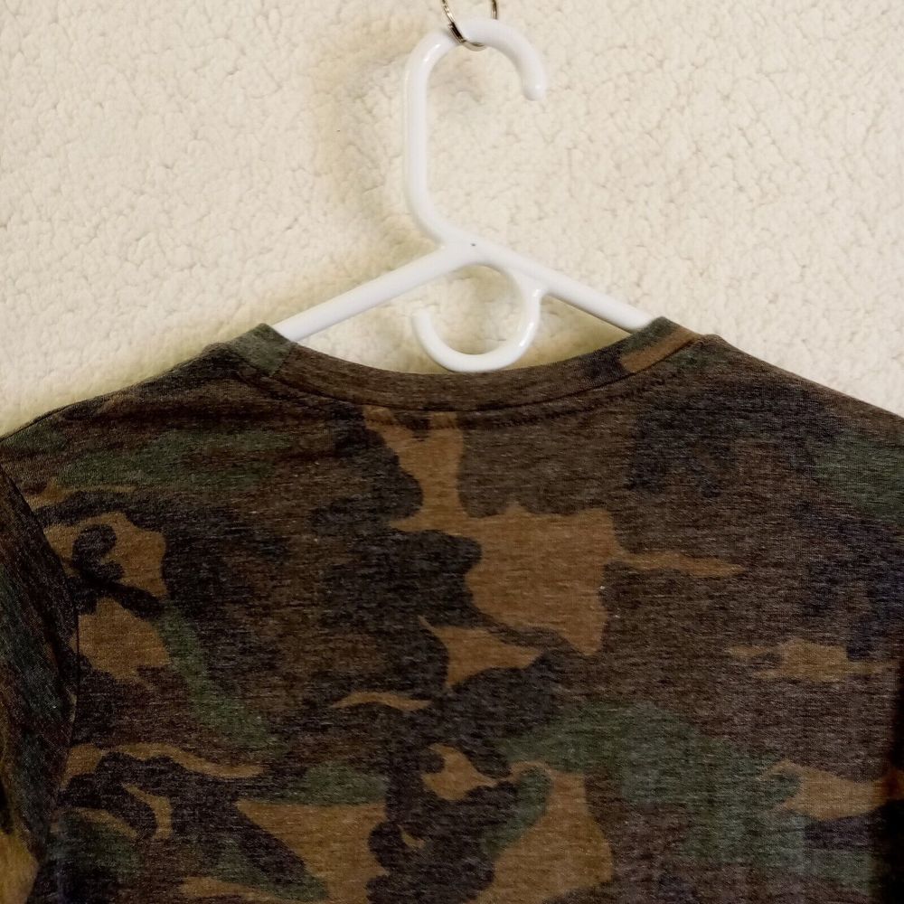 Tresics Shirt Camo Long Sleeve T-shirt Cropped Womens‎ Small Green - Picture 5 of 10